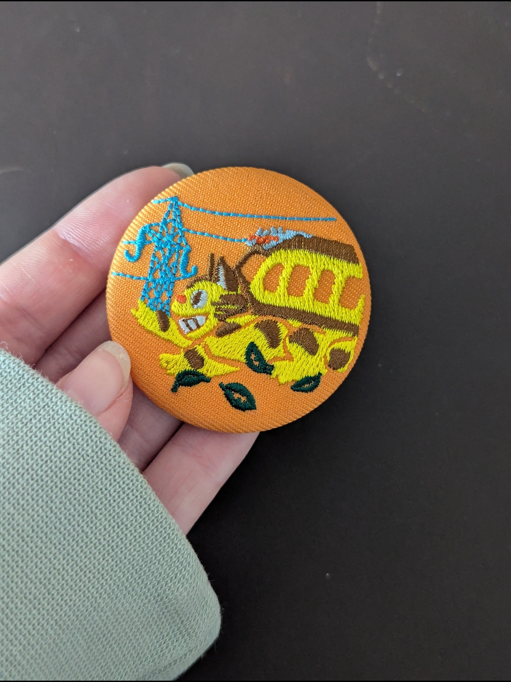 Limited Embroidered Ghibli Totoro Cat Bus Official Collectors Pin Out Of Print